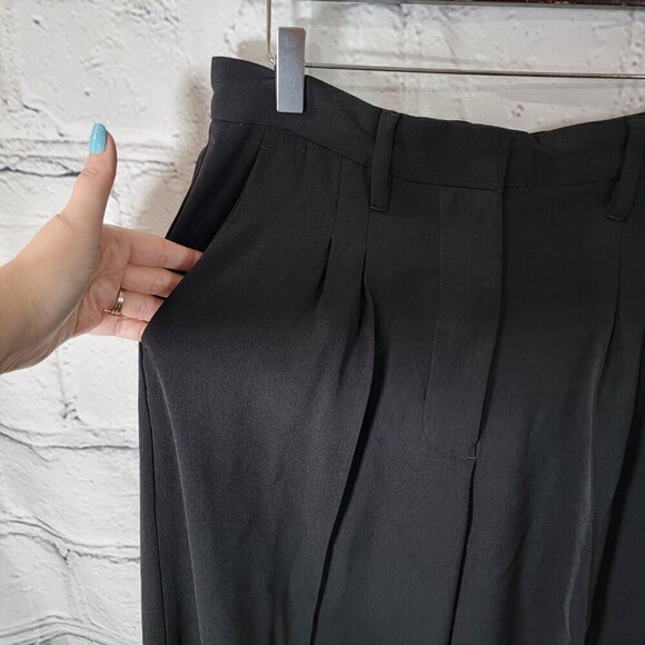 Jessica Simpson Black High Rise Wide Leg‎ Pleated Trouser Pants 10 Office Career - Picture 3 of 10